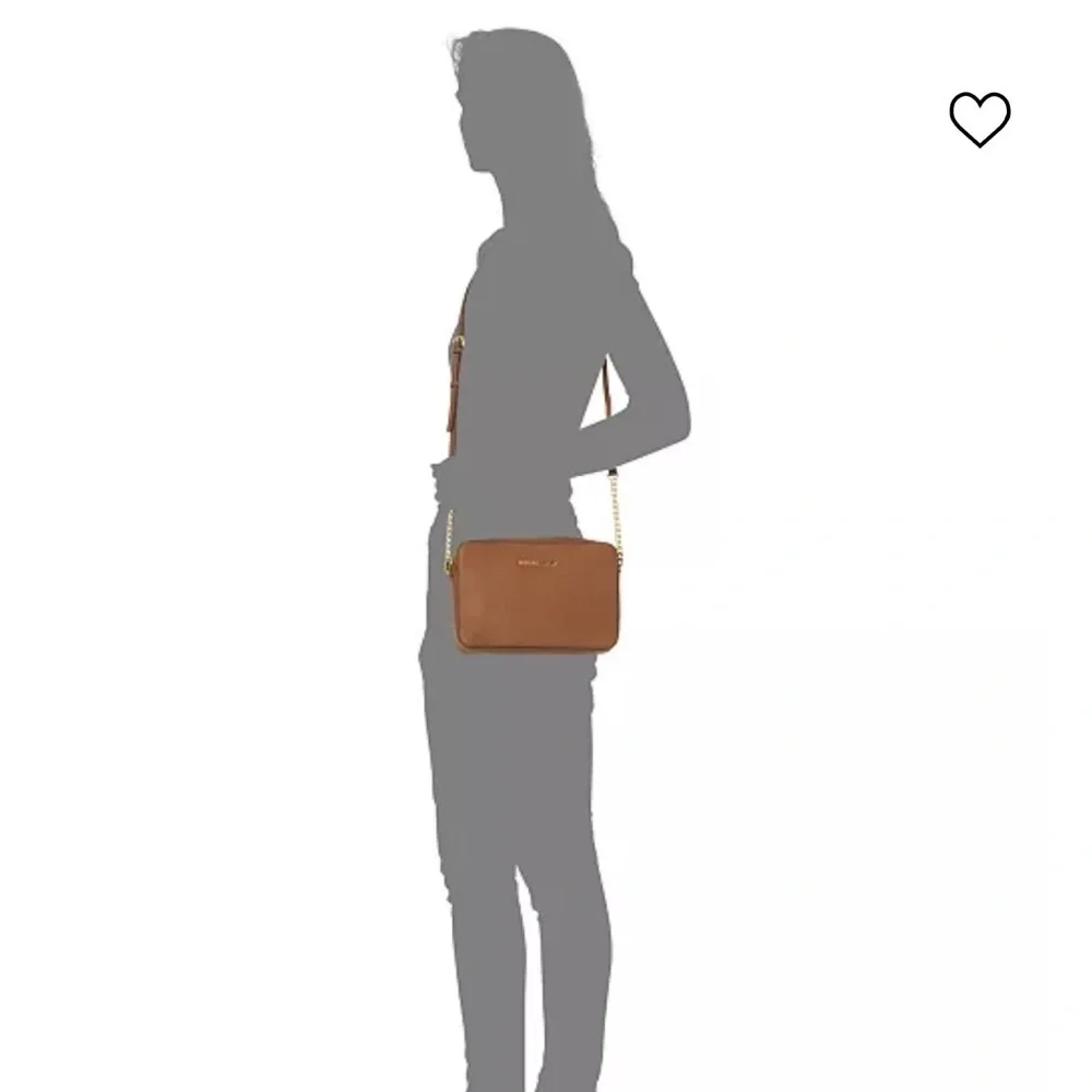 Michael Kors Jet Set Large Saffiano Leather Crossbody Bag in Luggage NWT - Picture 5 of 9